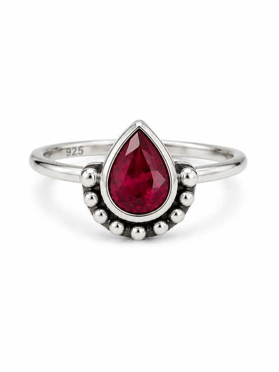 Jewelry - S925 Ruby Teardrop Bubble Ring